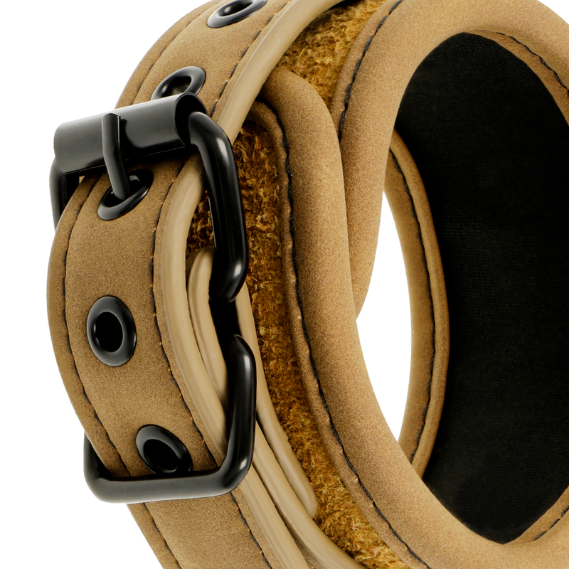 Manette in pelle vegana con fodera in neoprene di Fetish Submissive Origin, immagine 3