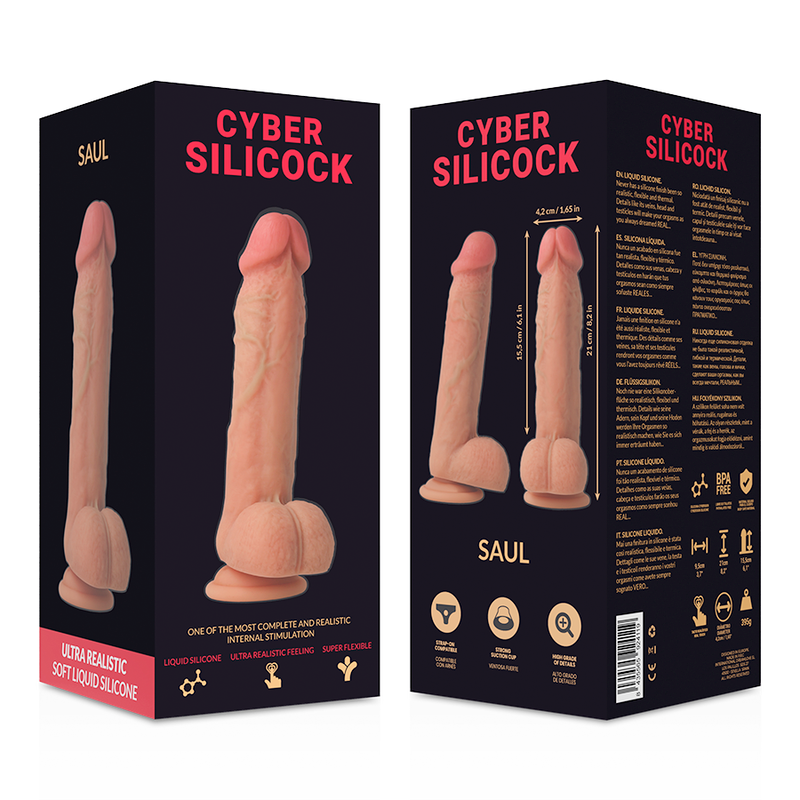 Dildo Saul silicone liquido morbido ultra realistico 21 cm Ø 4.2 cm, immagine 6