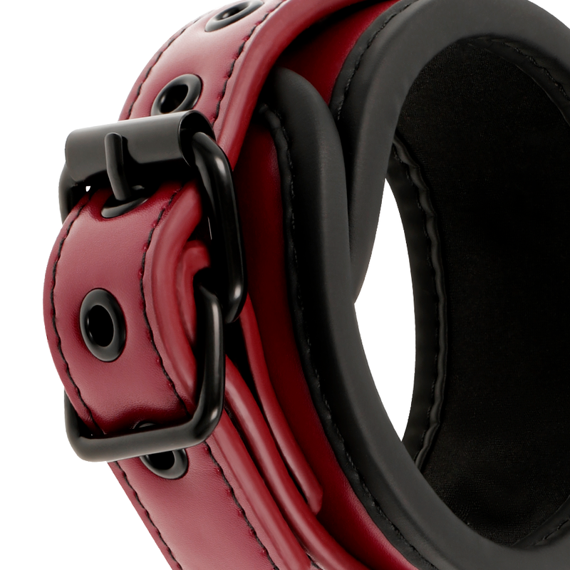 Manette vegan in pelle con fodera in neoprene di Fetish Submissive Dark Room, immagine 5