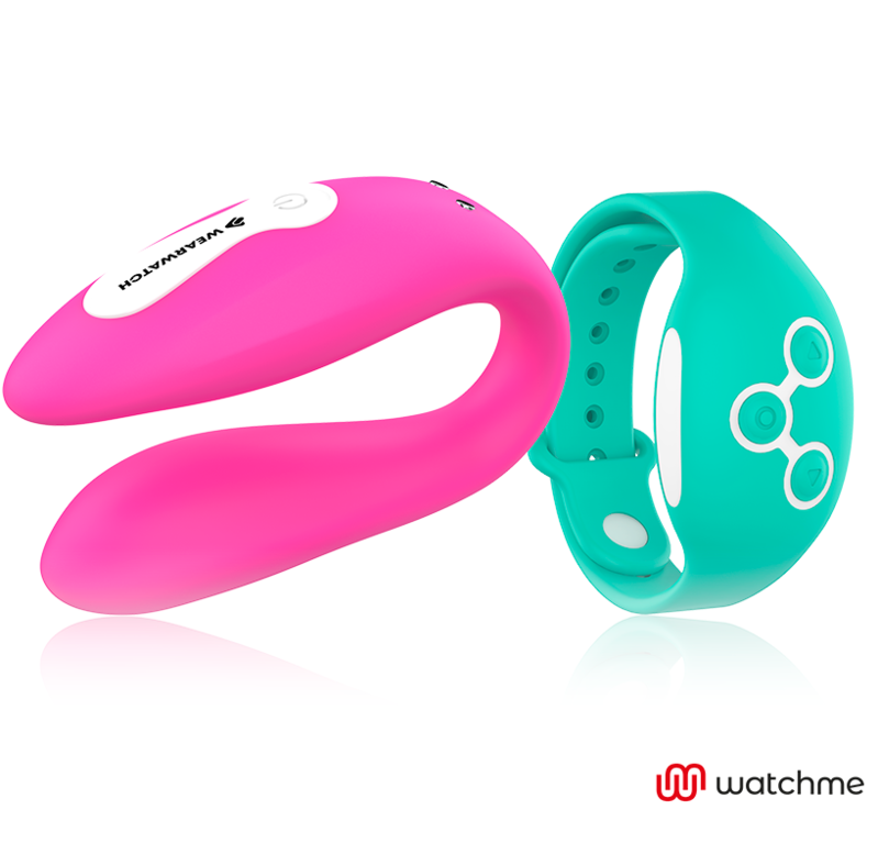 Vibratore watchme a doppia tecnologia fucsia / acqua di mare di Wearwatch, immagine 2