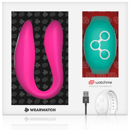Vibratore watchme a doppia tecnologia fucsia / acqua di mare di Wearwatch, immagine 6