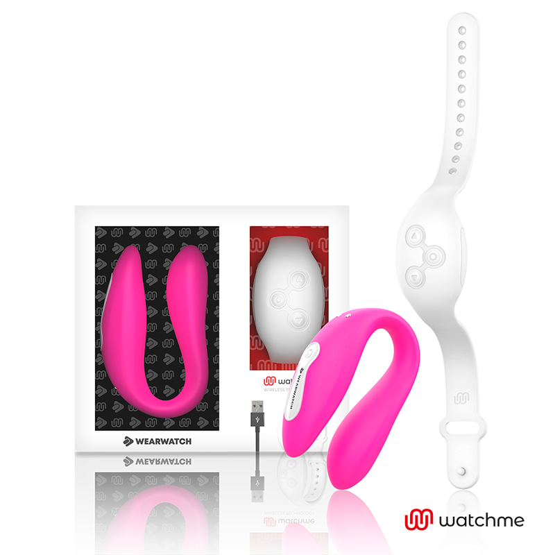 Vibratore a doppia Watchme tecnologia fucsia / Neve di Wearwatch