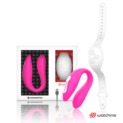 Vibratore a doppia Watchme tecnologia fucsia / Neve di Wearwatch