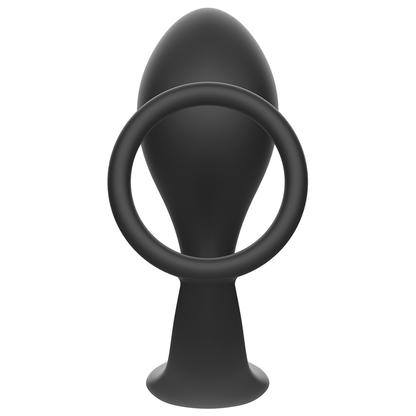 Plug anale con anello in silicone nero di Addicted Toys, immagine 4