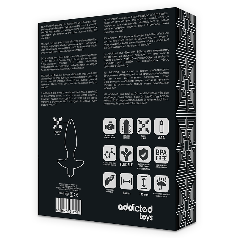 Plug anale con vibrazione Massager nera di Addicted Toys, immagine 7